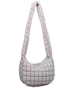 Puffy Quilted Nylon Shoulder bag Hobo NQ130 GRAY